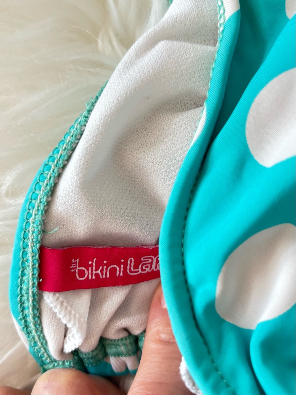 The Bikini Lab Turquoise and White Polka Dot Bikini Set - Picture 4 of 8